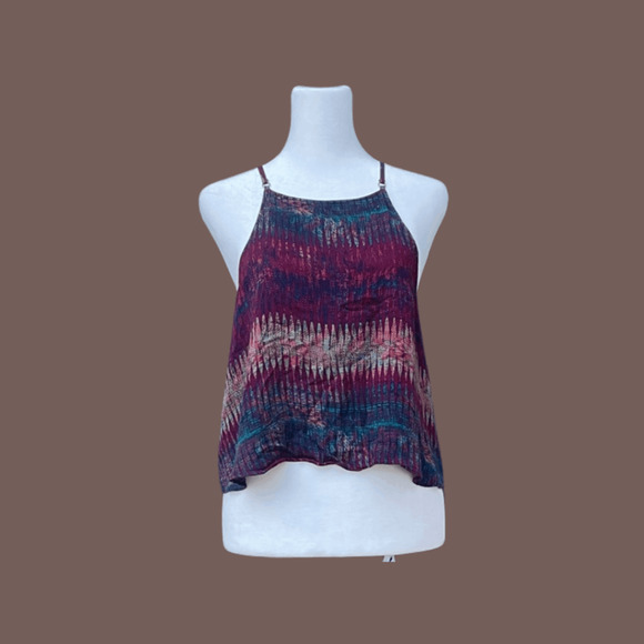 Silence + Noise Abstract Tank Top | Multicolor Rayon | Size S | Y2K - Picture 1 of 5